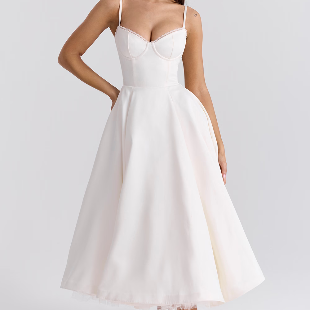 Julia – Midi dress with Corset Top and Tulle Skirt