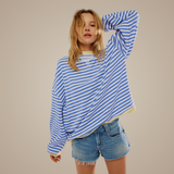 Emira – Striped Knit Sweater with Round Neck