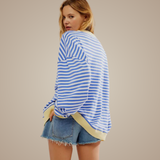 Emira – Striped Knit Sweater with Round Neck