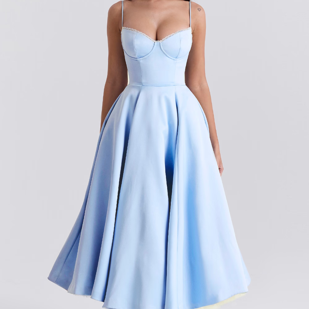 Julia – Midi dress with Corset Top and Tulle Skirt