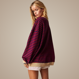 Emira – Striped Knit Sweater with Round Neck