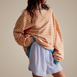 Emira – Striped Knit Sweater with Round Neck