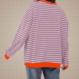 Emira – Striped Knit Sweater with Round Neck