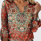 Lina – Colorful blouse made of lightweight material with a vivid pattern