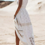 Ewelina – Lace maxi dress made of lightweight material for summer