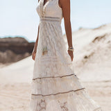 Ewelina – Lace maxi dress made of lightweight material for summer