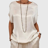 Amaya – Spring set with a light blouse and wide pants